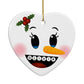 Personalised Snowman Face Heart Decoration