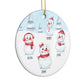 Personalised Snowman Family Circle Decoration Side Angle