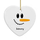 Personalised Snowman Heart Decoration Back Image
