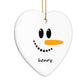 Personalised Snowman Heart Decoration Side Angle