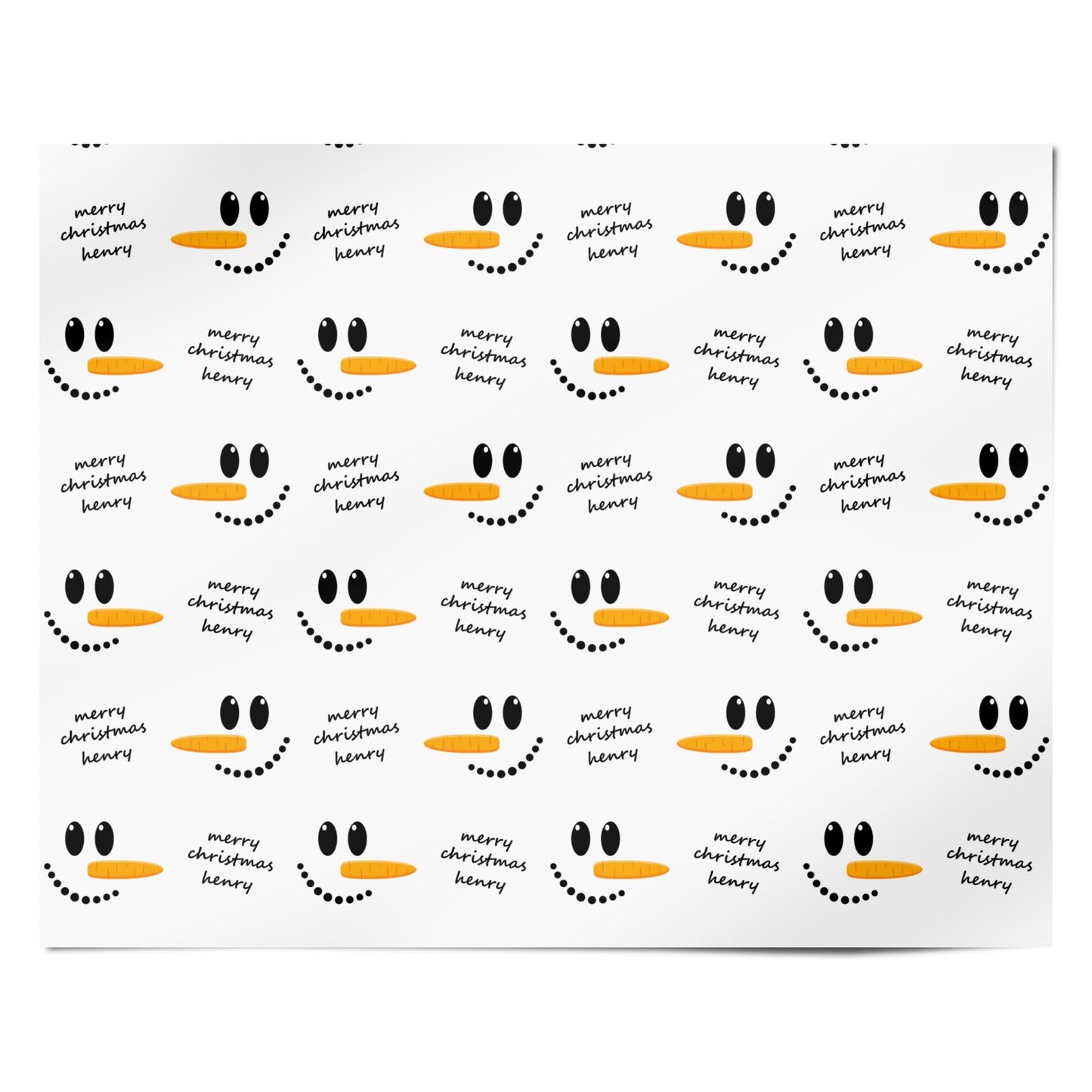 Personalised Snowman Personalised Wrapping Paper Alternative