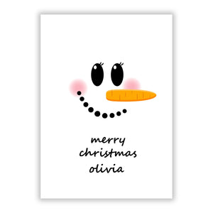 Personalised Snowwoman Greetings Card