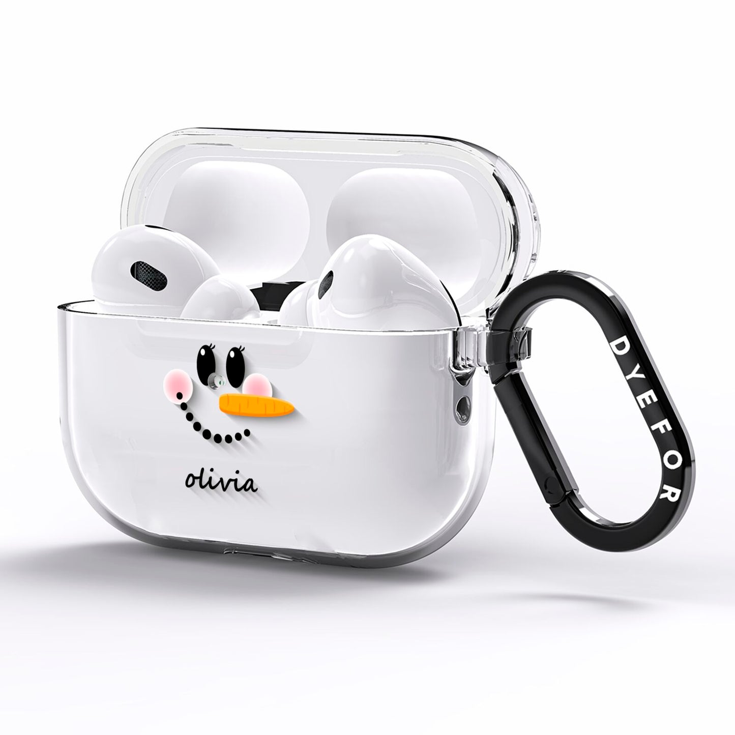 Personalised Snowwoman AirPods Pro Clear Case Side Image