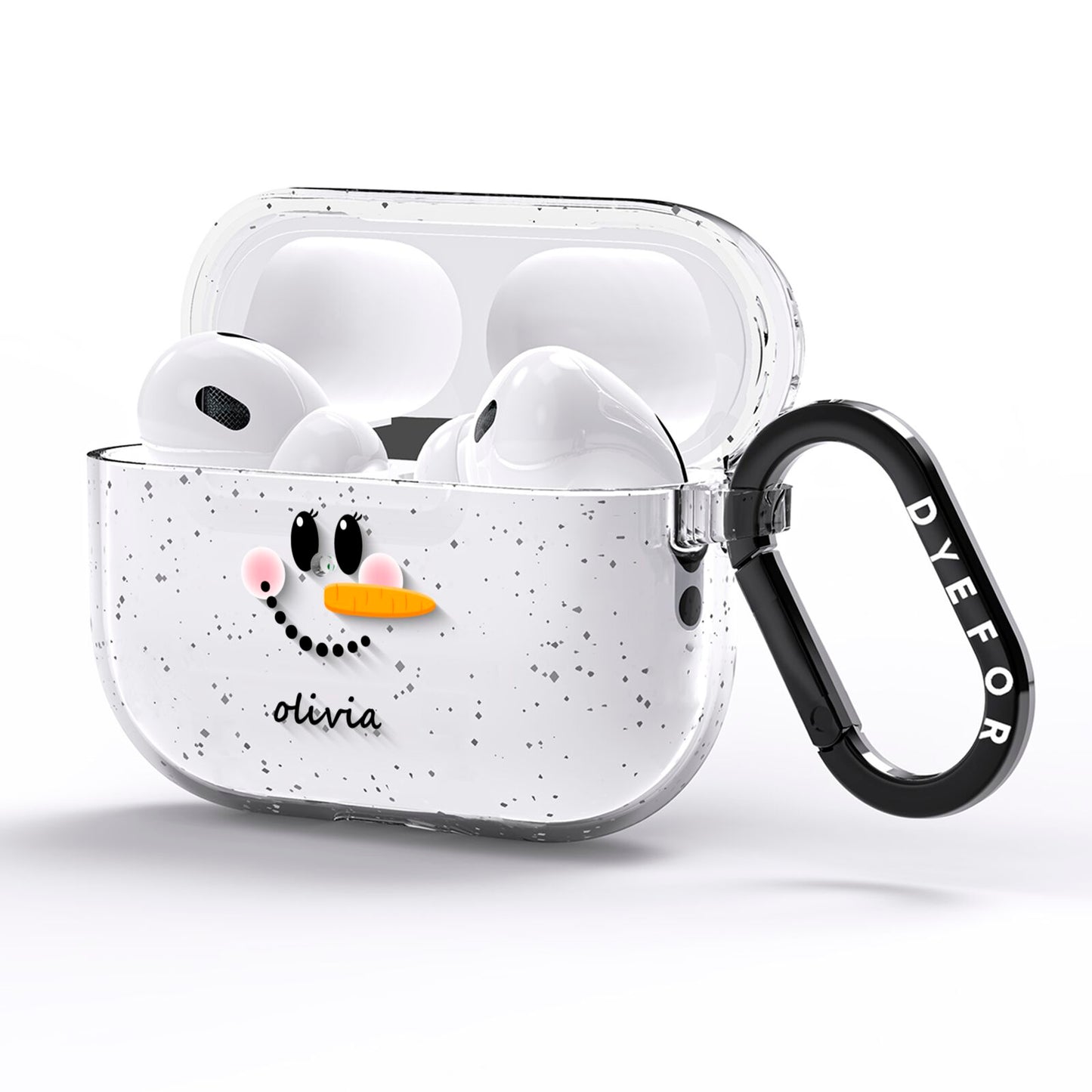 Personalised Snowwoman AirPods Pro Glitter Case Side Image