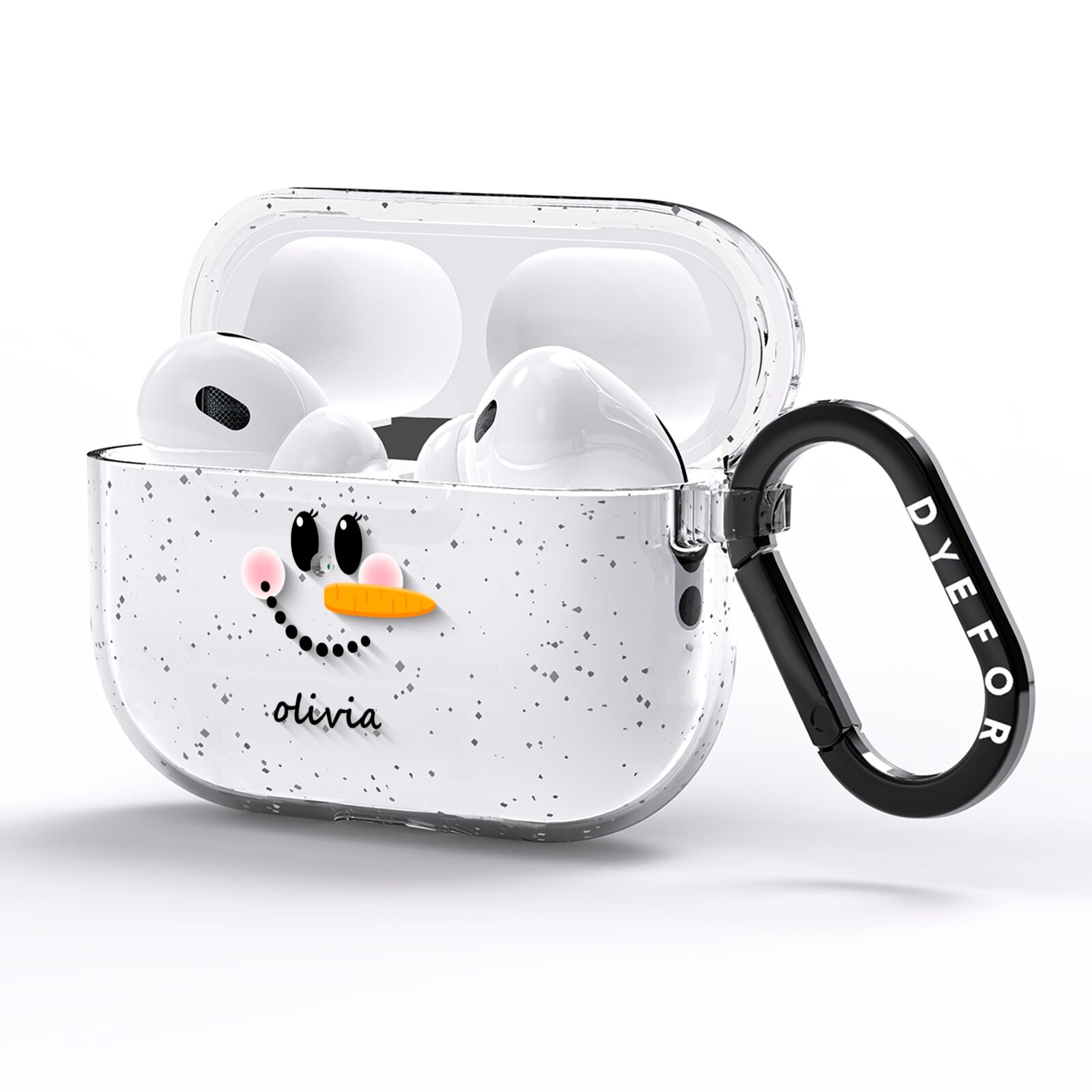 Personalised Snowwoman AirPods Pro Glitter Case Side Image