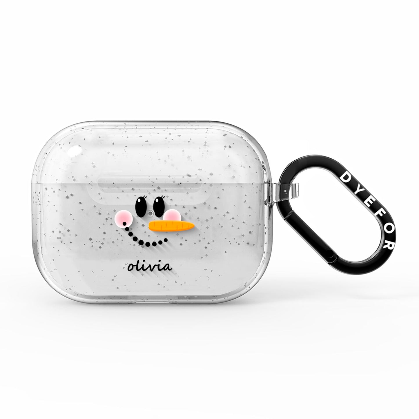 Personalised Snowwoman AirPods Pro Glitter Case