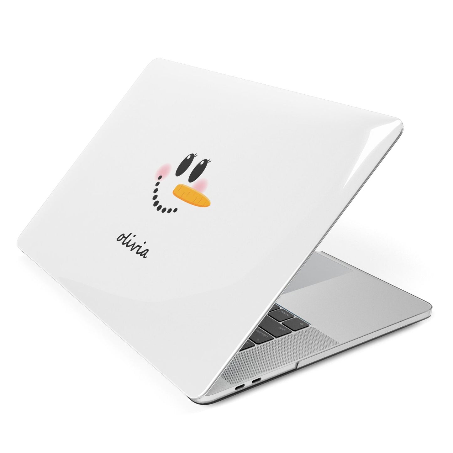 Personalised Snowwoman Apple MacBook Case Side View