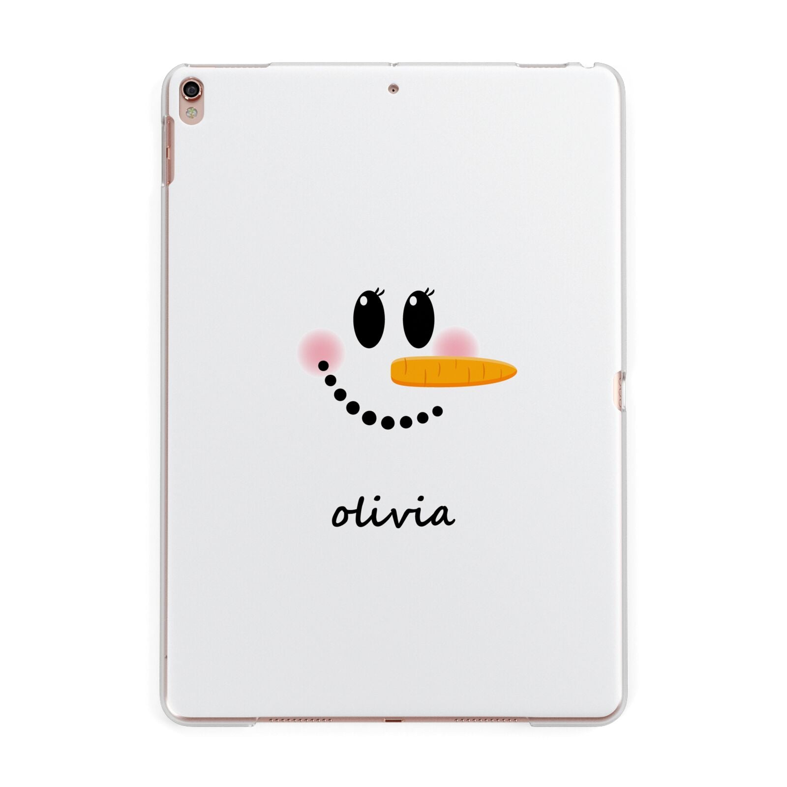 Personalised Snowwoman Apple iPad Rose Gold Case