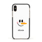 Personalised Snowwoman Apple iPhone Xs Impact Case Black Edge on Gold Phone