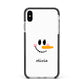 Personalised Snowwoman Apple iPhone Xs Max Impact Case Black Edge on Silver Phone