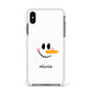 Personalised Snowwoman Apple iPhone Xs Max Impact Case White Edge on Black Phone