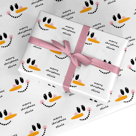 Personalised Snowwoman Custom Wrapping Paper