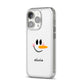 Personalised Snowwoman iPhone 14 Pro Clear Tough Case Silver Angled Image