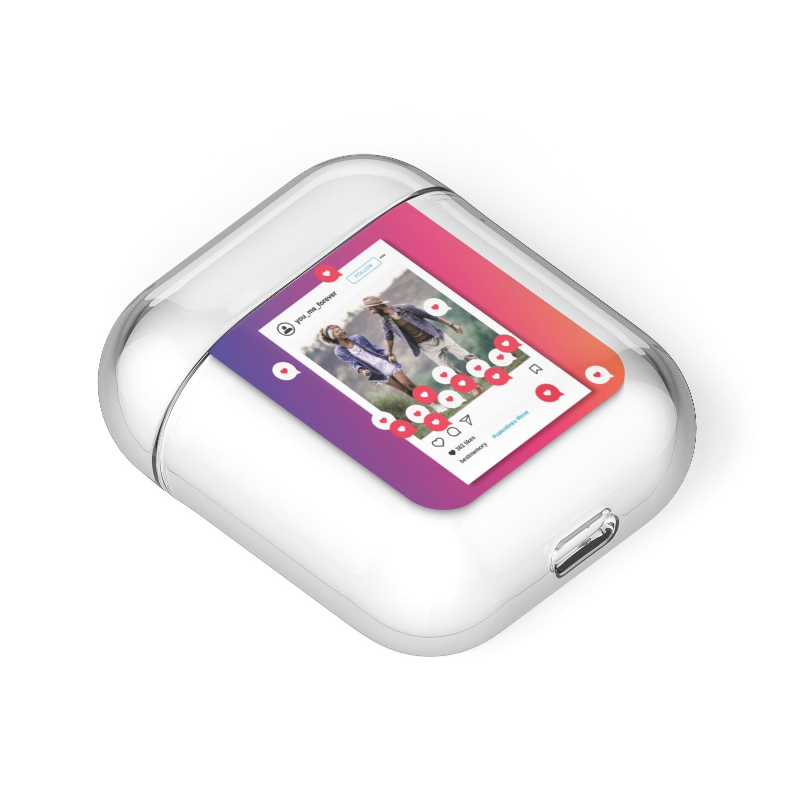 Personalised Social Media Photo AirPods Case Laid Flat