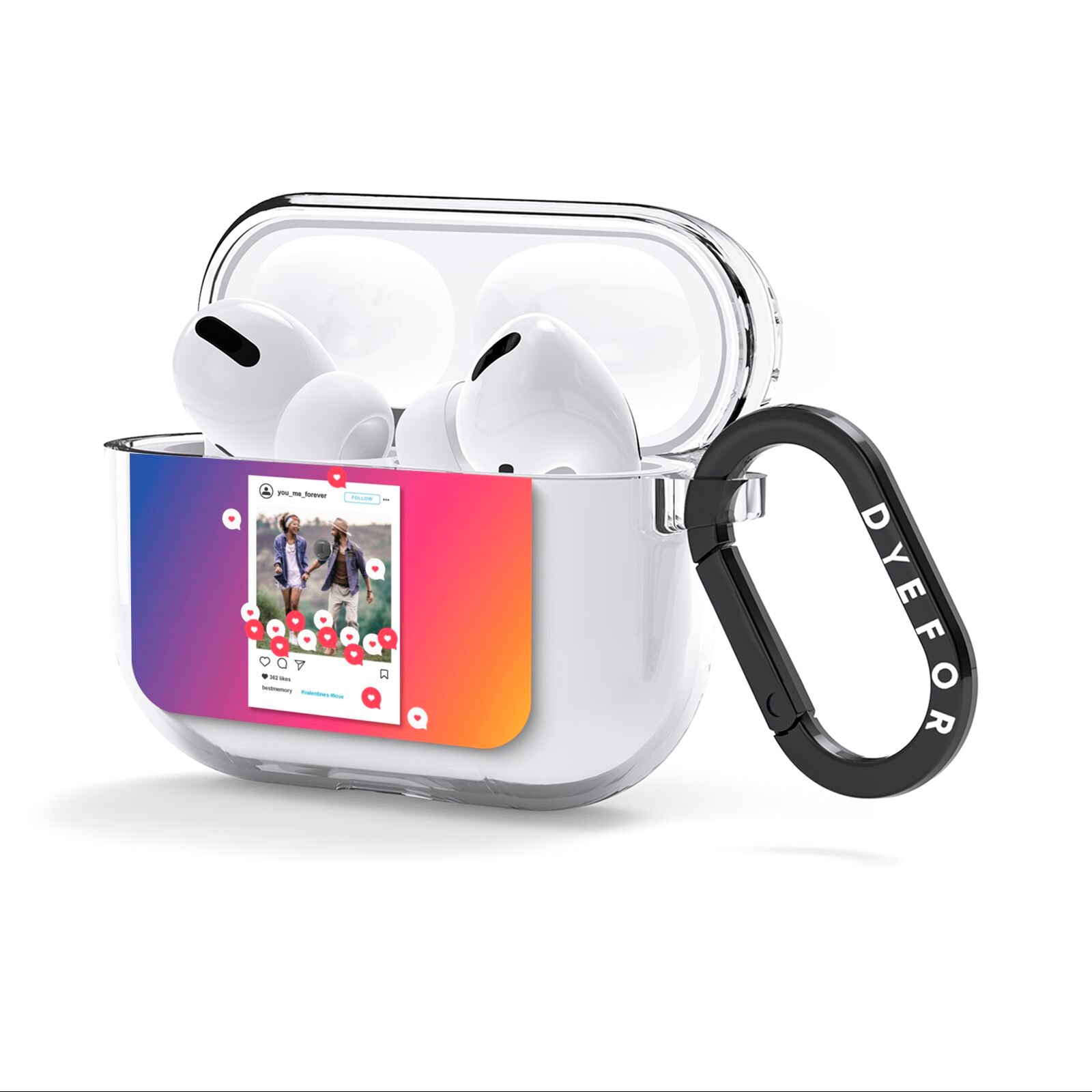 Personalised Social Media Photo AirPods Clear Case 3rd Gen Side Image