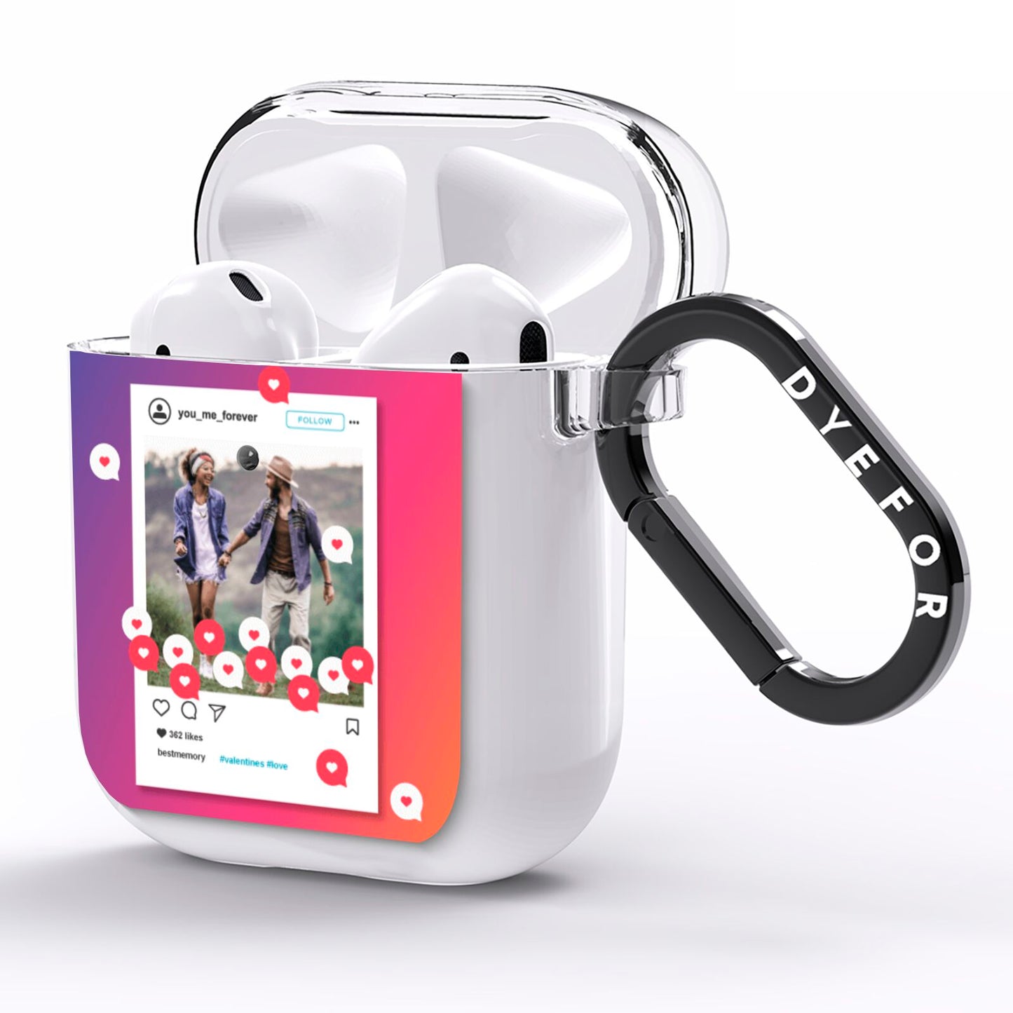 Personalised Social Media Photo AirPods Clear Case Side Image