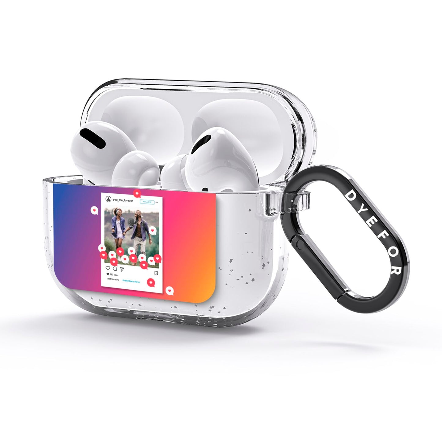 Personalised Social Media Photo AirPods Glitter Case 3rd Gen Side Image