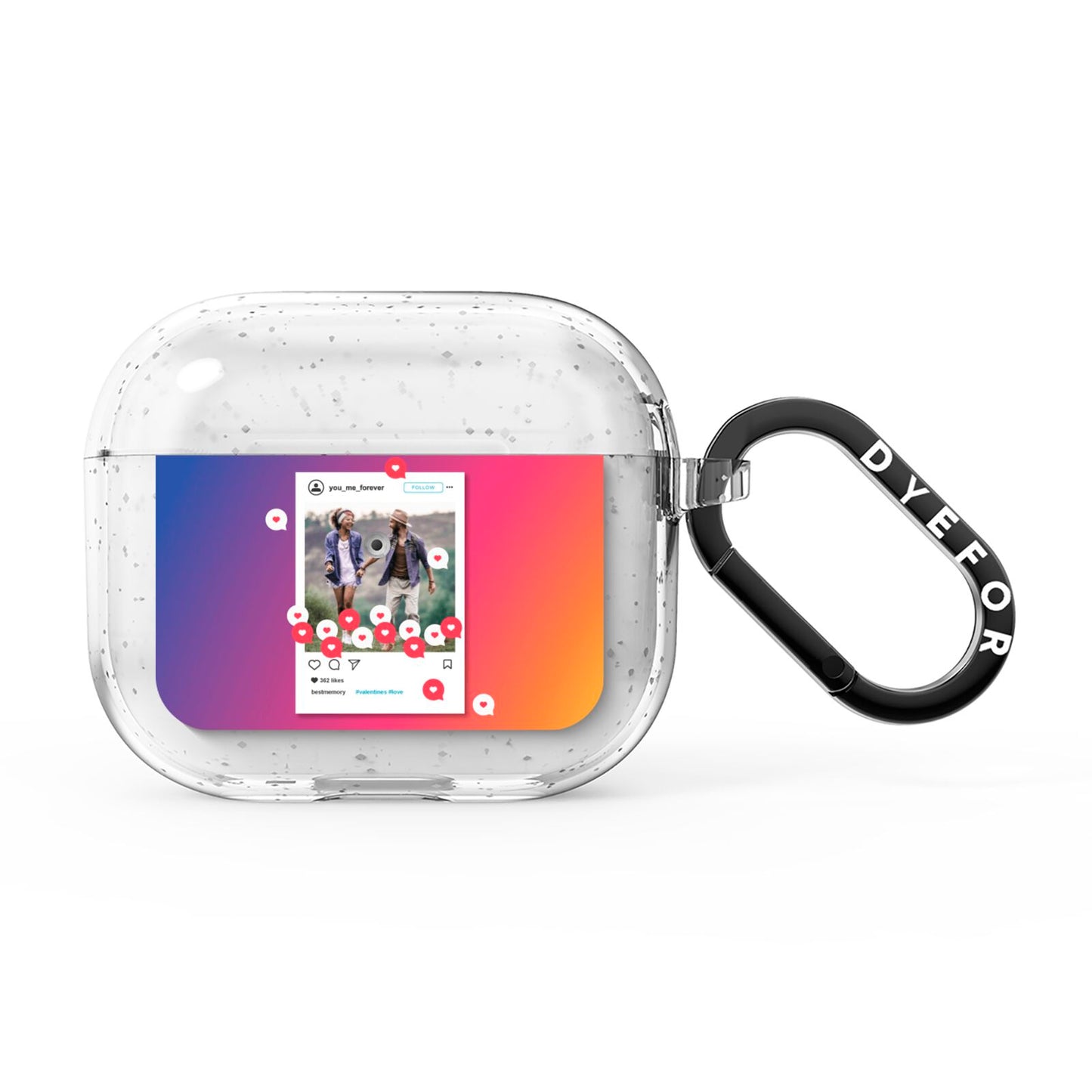 Personalised Social Media Photo AirPods Glitter Case 3rd Gen