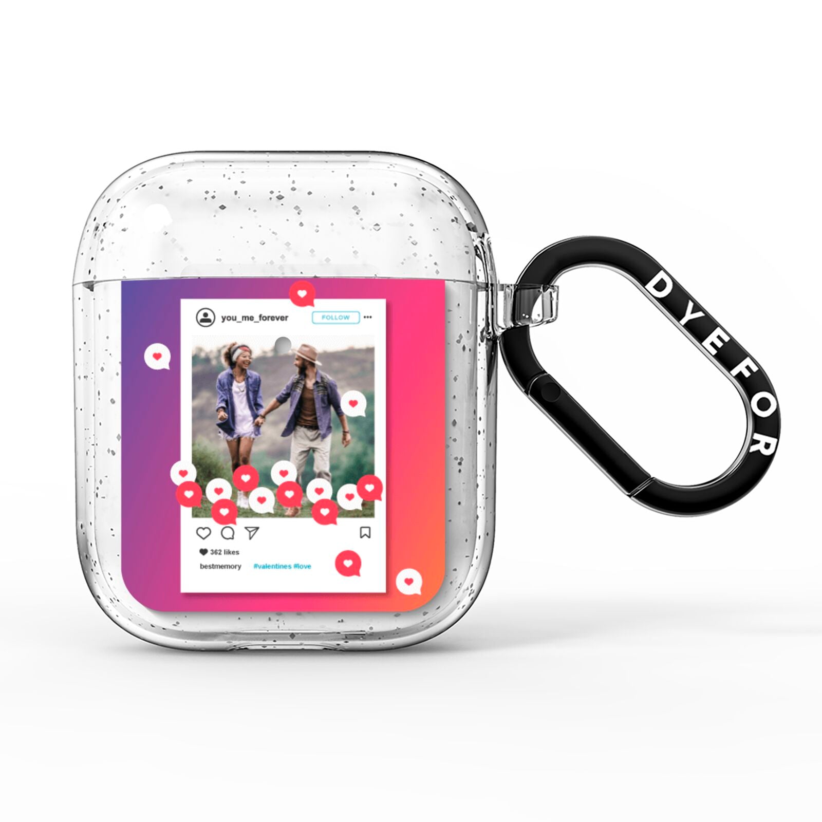 Personalised Social Media Photo AirPods Glitter Case