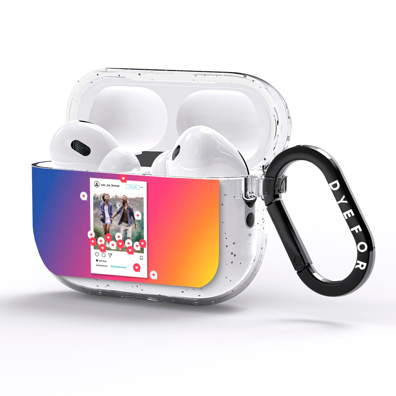 Personalised Social Media Photo AirPods Pro Glitter Case Side Image