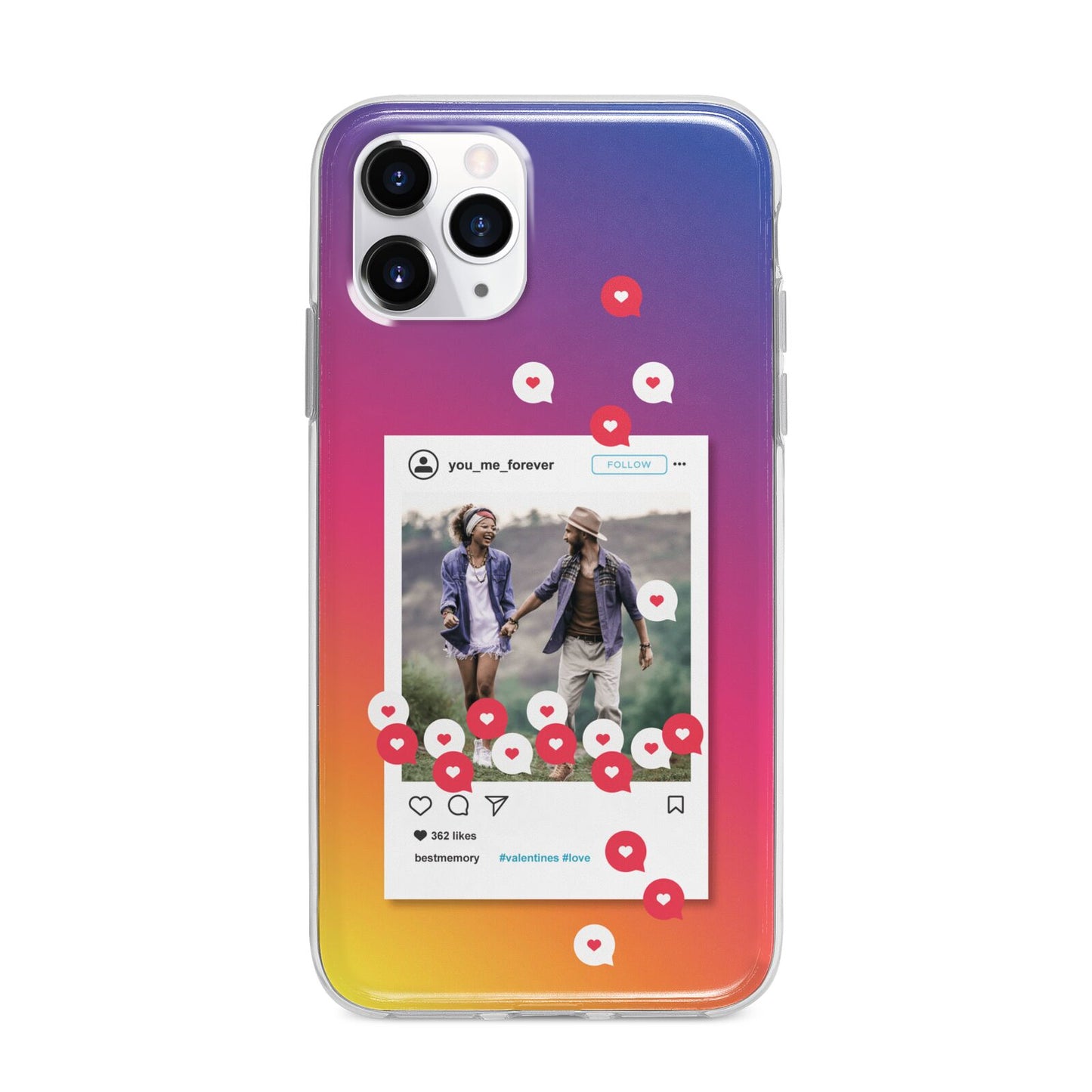 Personalised Social Media Photo Apple iPhone 11 Pro Max in Silver with Bumper Case