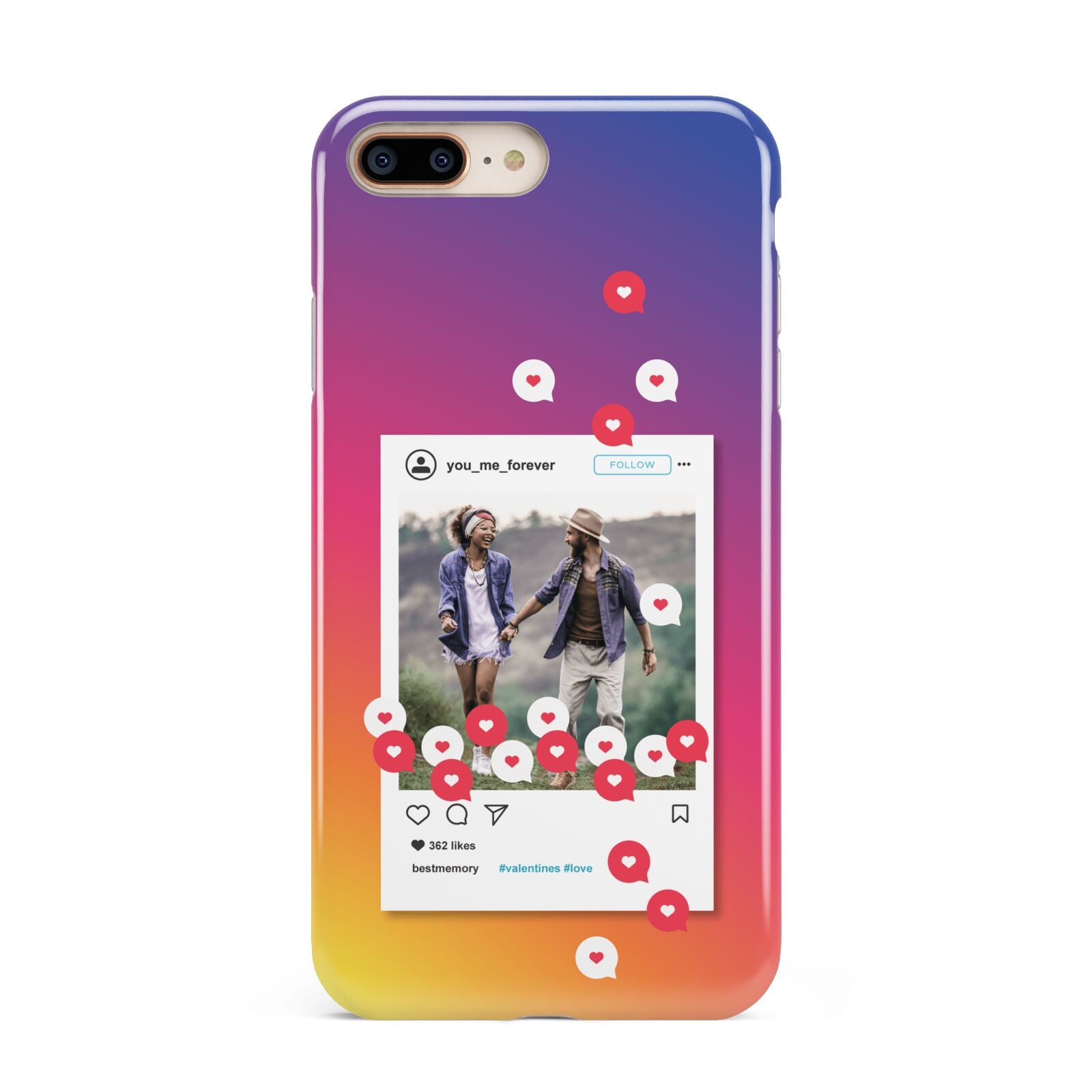 Personalised Social Media Photo Apple iPhone 7 8 Plus 3D Tough Case
