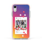 Personalised Social Media Photo Apple iPhone XR Impact Case Pink Edge on Silver Phone