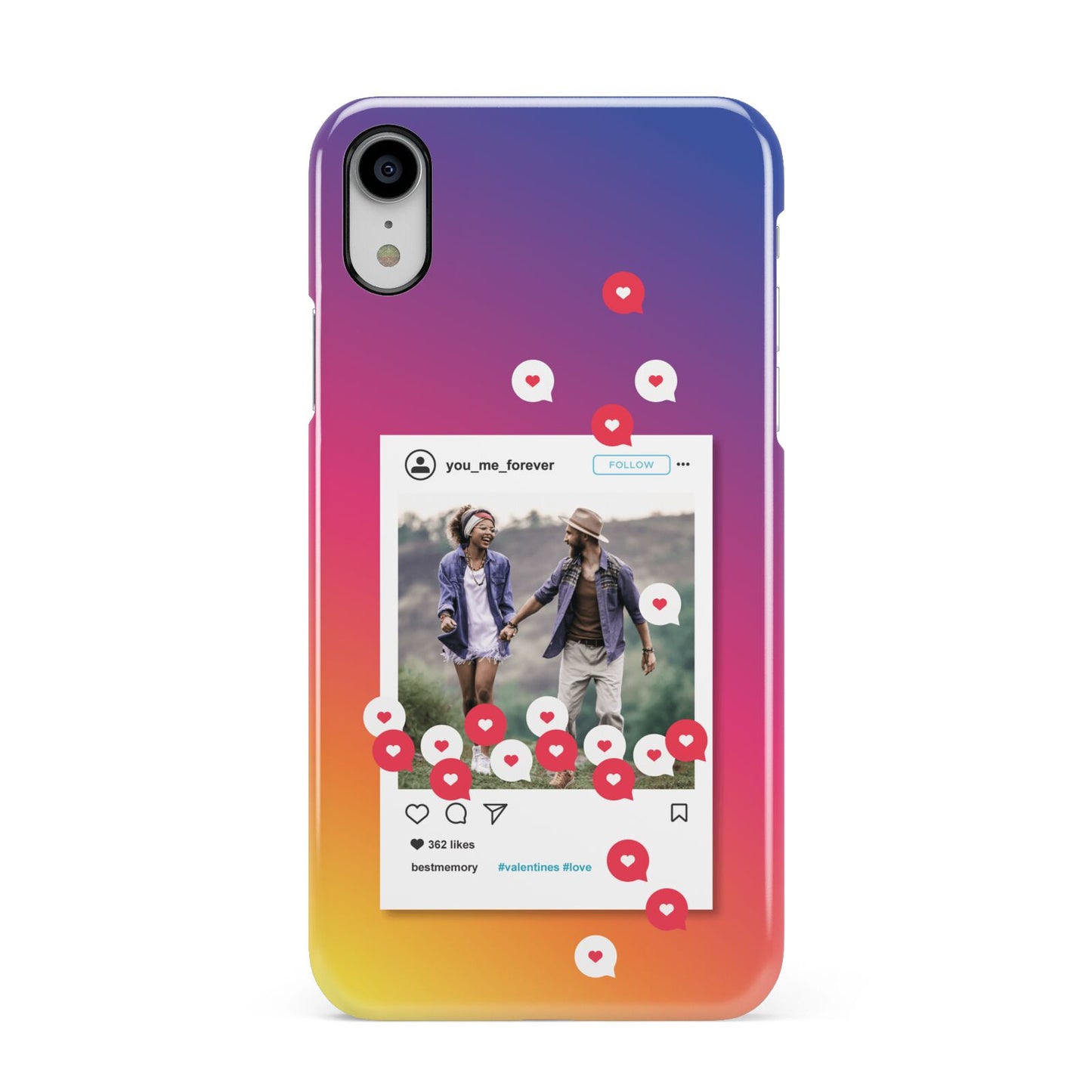 Personalised Social Media Photo Apple iPhone XR White 3D Snap Case