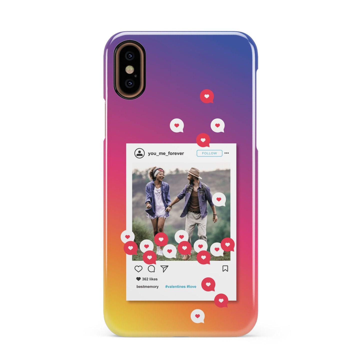 Personalised Social Media Photo Apple iPhone XS 3D Snap Case