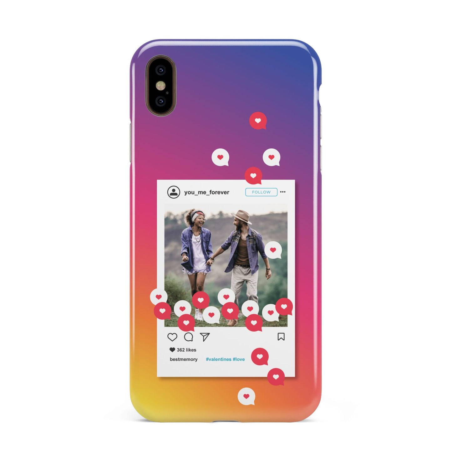 Personalised Social Media Photo Apple iPhone Xs Max 3D Tough Case