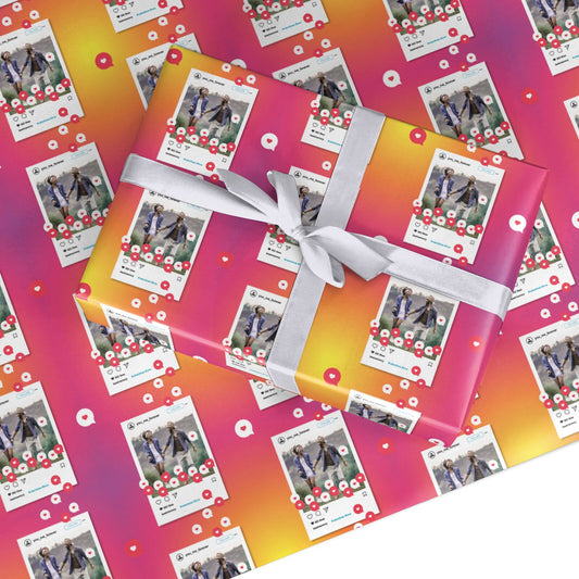 Personalised Social Media Photo Custom Wrapping Paper