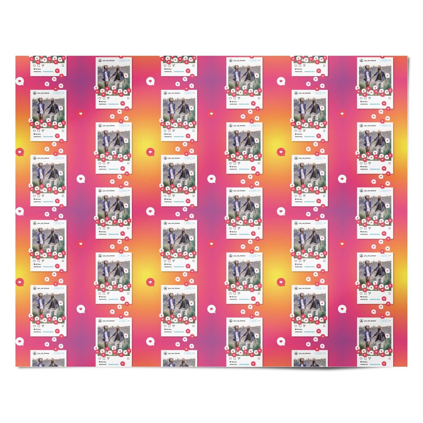 Personalised Social Media Photo Personalised Wrapping Paper Alternative