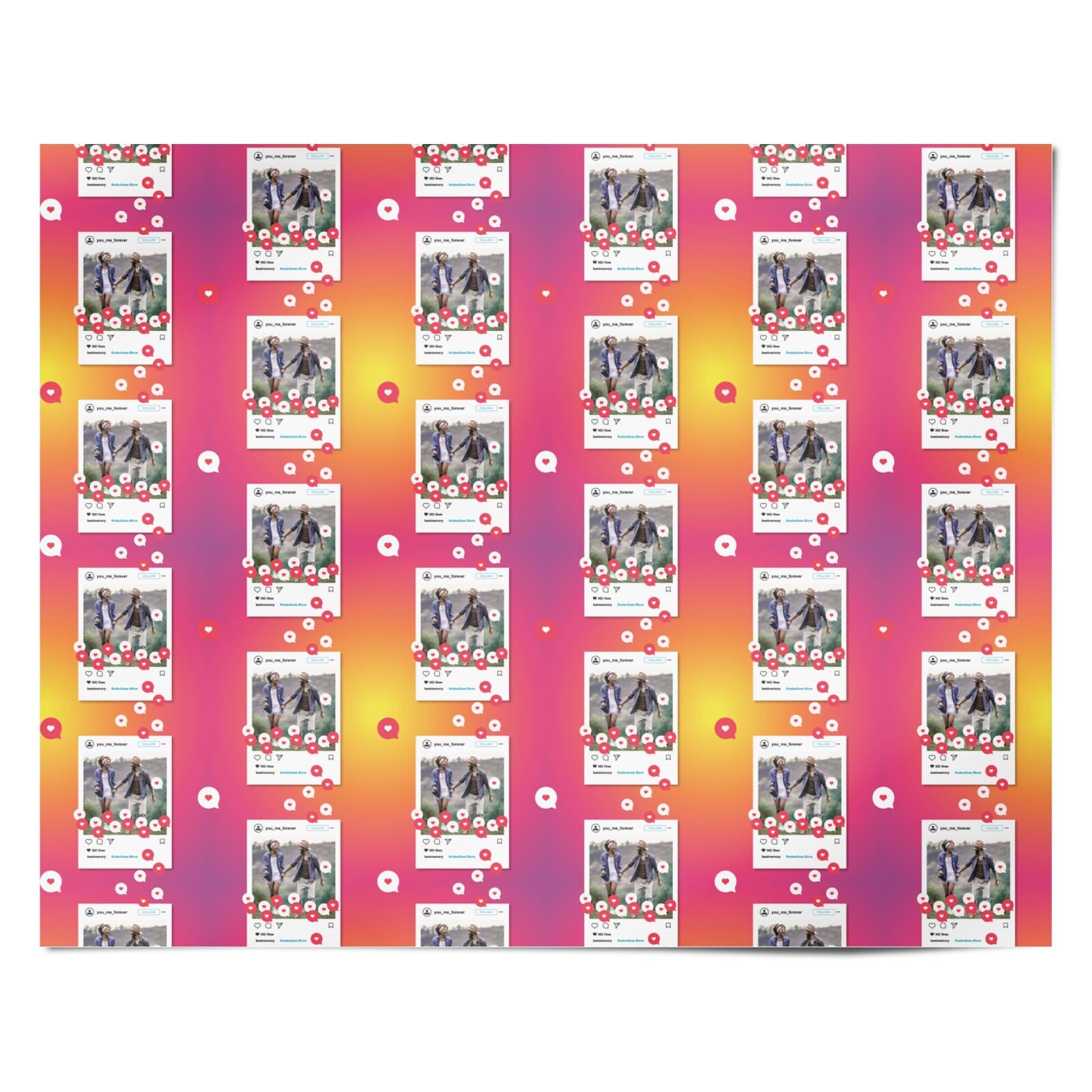 Personalised Social Media Photo Personalised Wrapping Paper Alternative