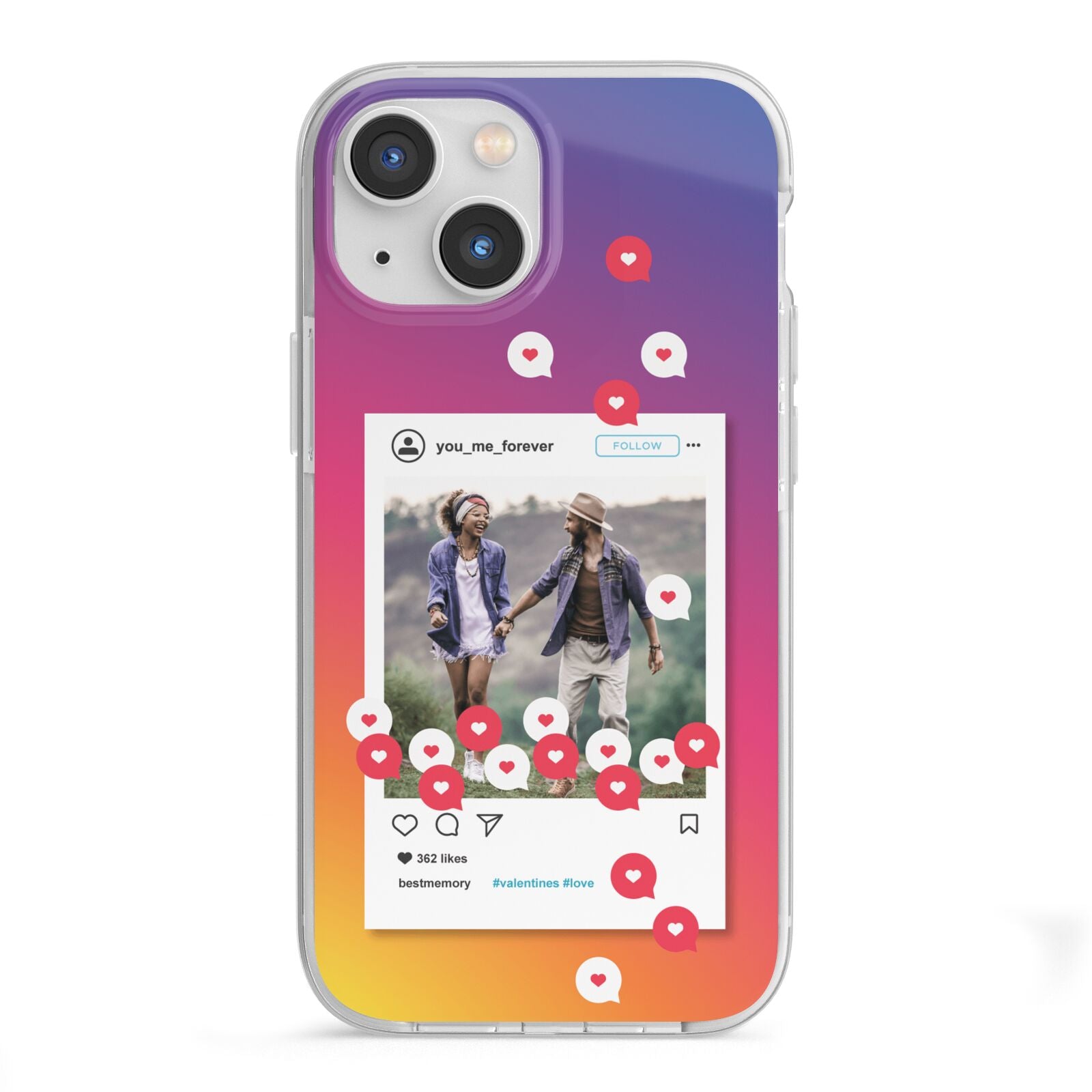 Personalised Social Media Photo iPhone 13 Mini TPU Impact Case with White Edges