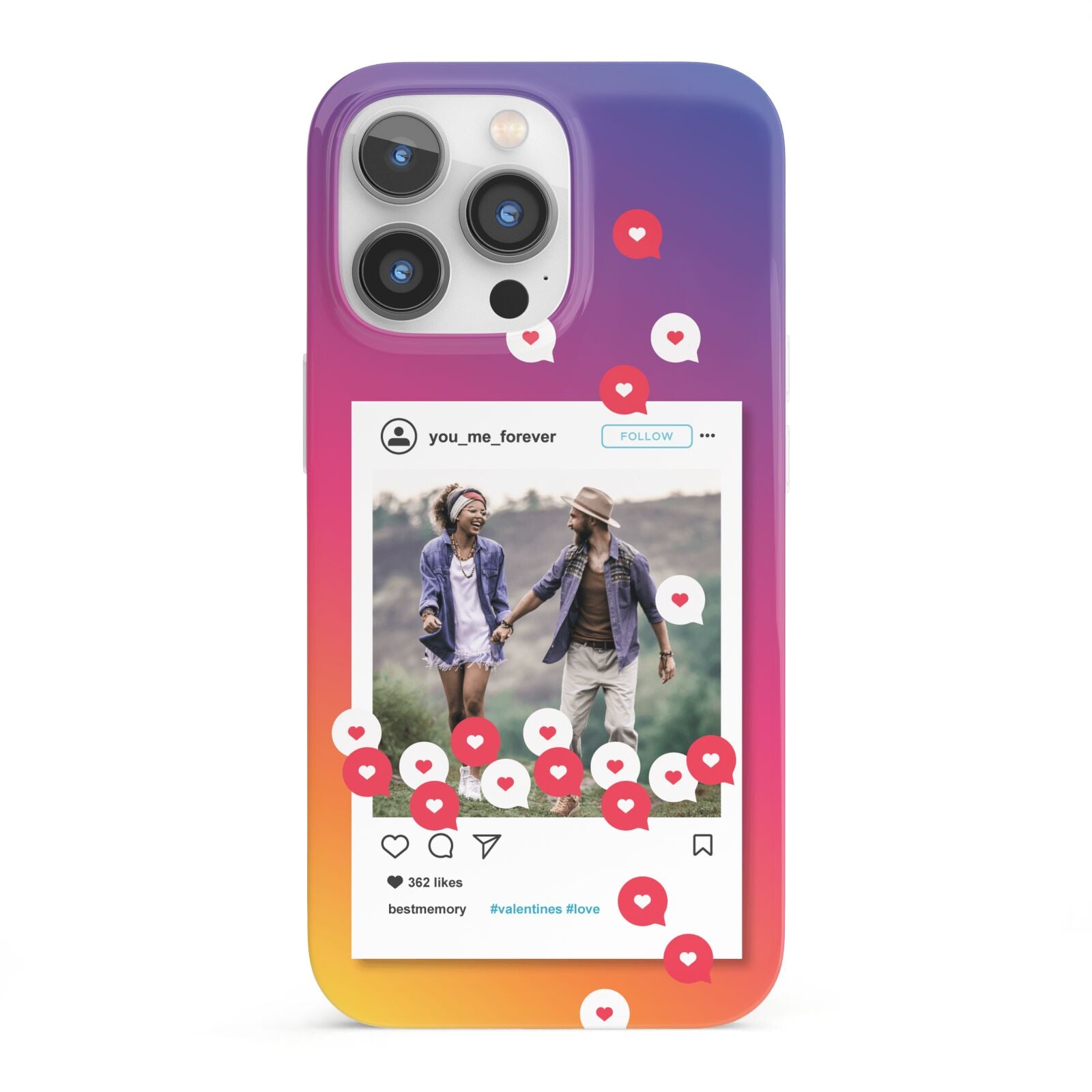 Personalised Social Media Photo iPhone 13 Pro Full Wrap 3D Snap Case