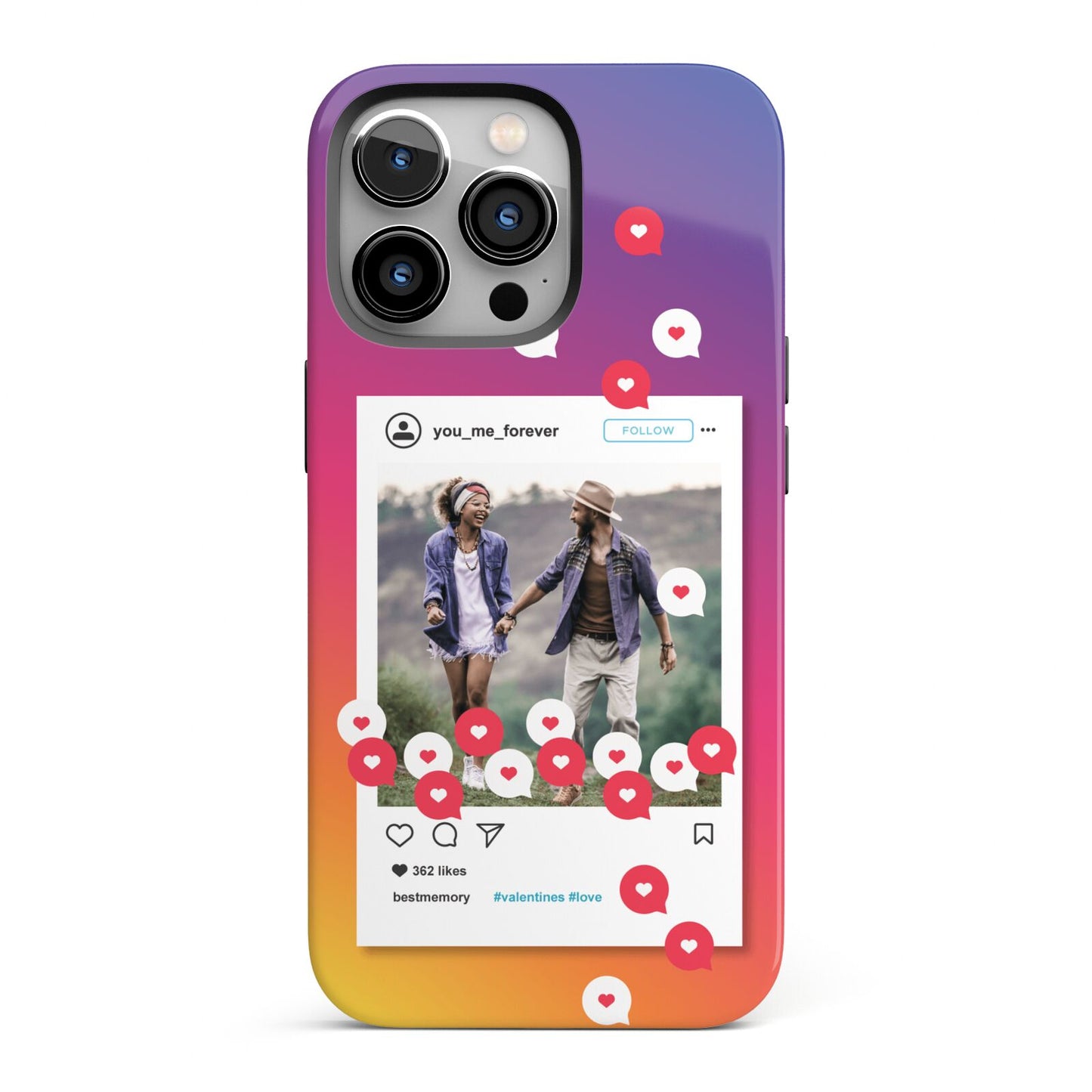 Personalised Social Media Photo iPhone 13 Pro Full Wrap 3D Tough Case