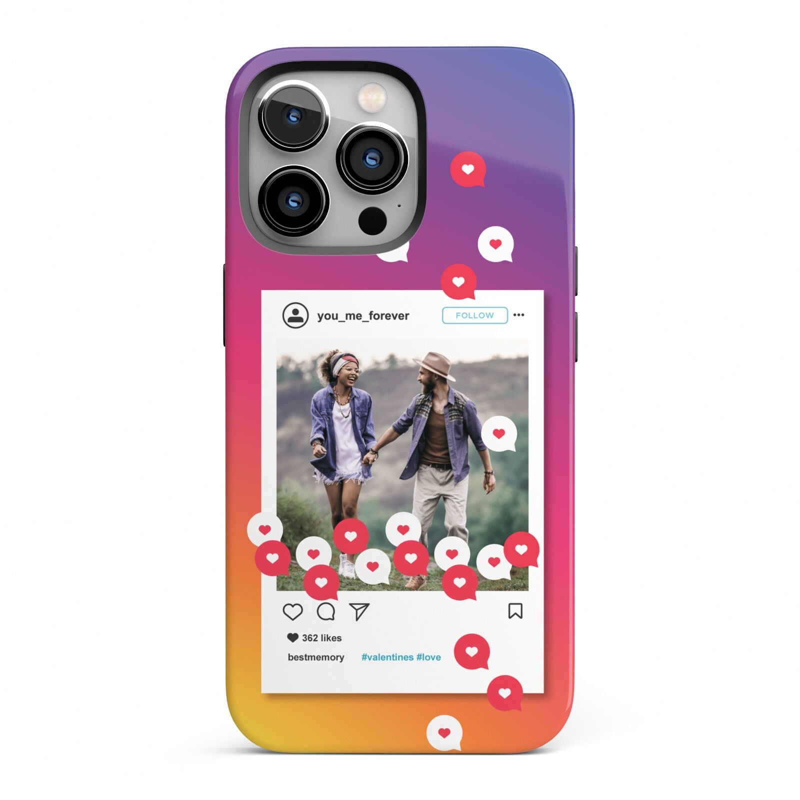 Personalised Social Media Photo iPhone 13 Pro Full Wrap 3D Tough Case