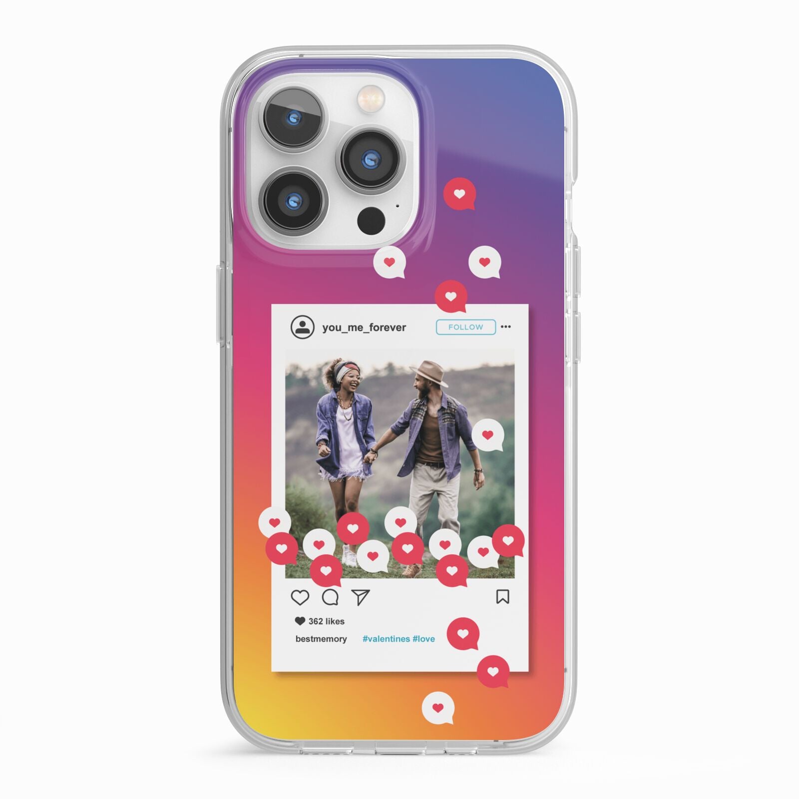 Personalised Social Media Photo iPhone 13 Pro TPU Impact Case with White Edges
