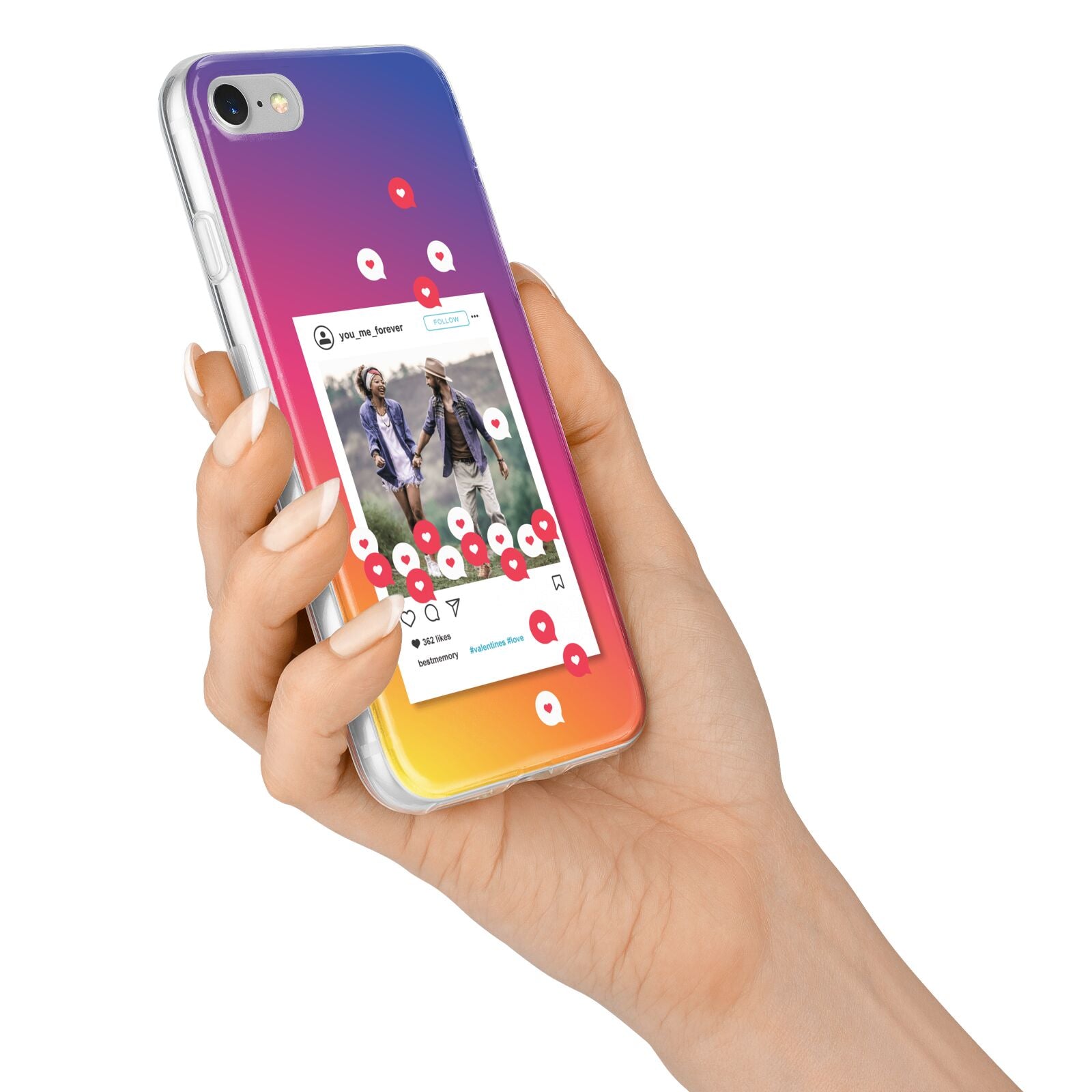 Personalised Social Media Photo iPhone 7 Bumper Case on Silver iPhone Alternative Image