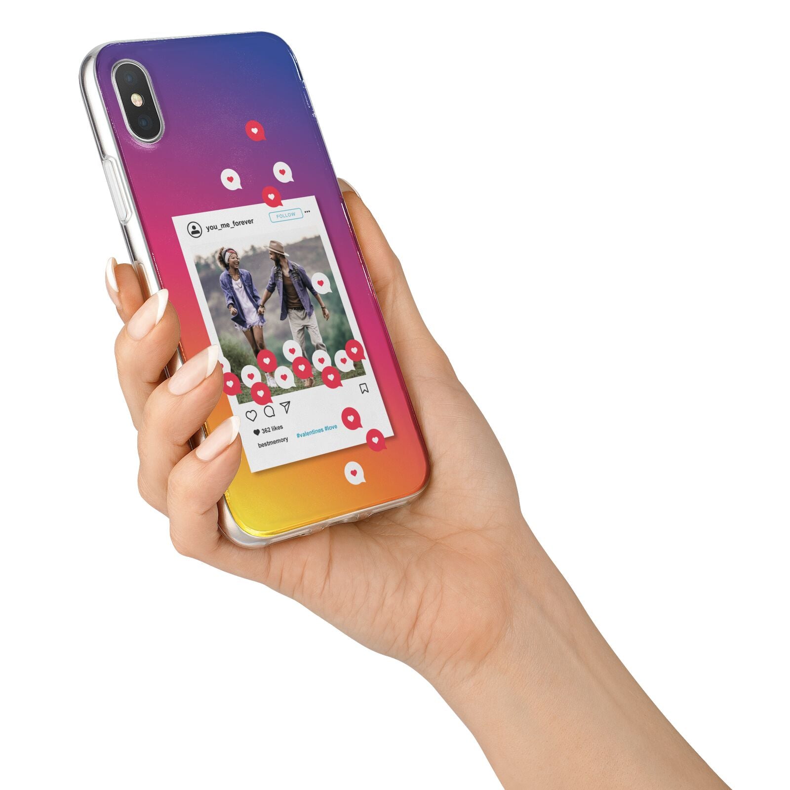 Personalised Social Media Photo iPhone X Bumper Case on Silver iPhone Alternative Image 2