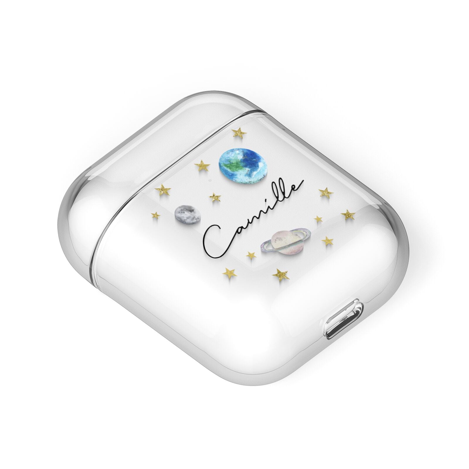 Personalised Solar System AirPods Case Laid Flat