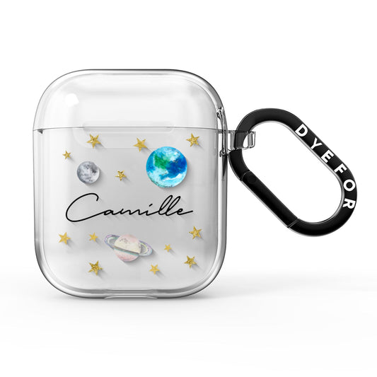Personalised Solar System AirPods Clear Case