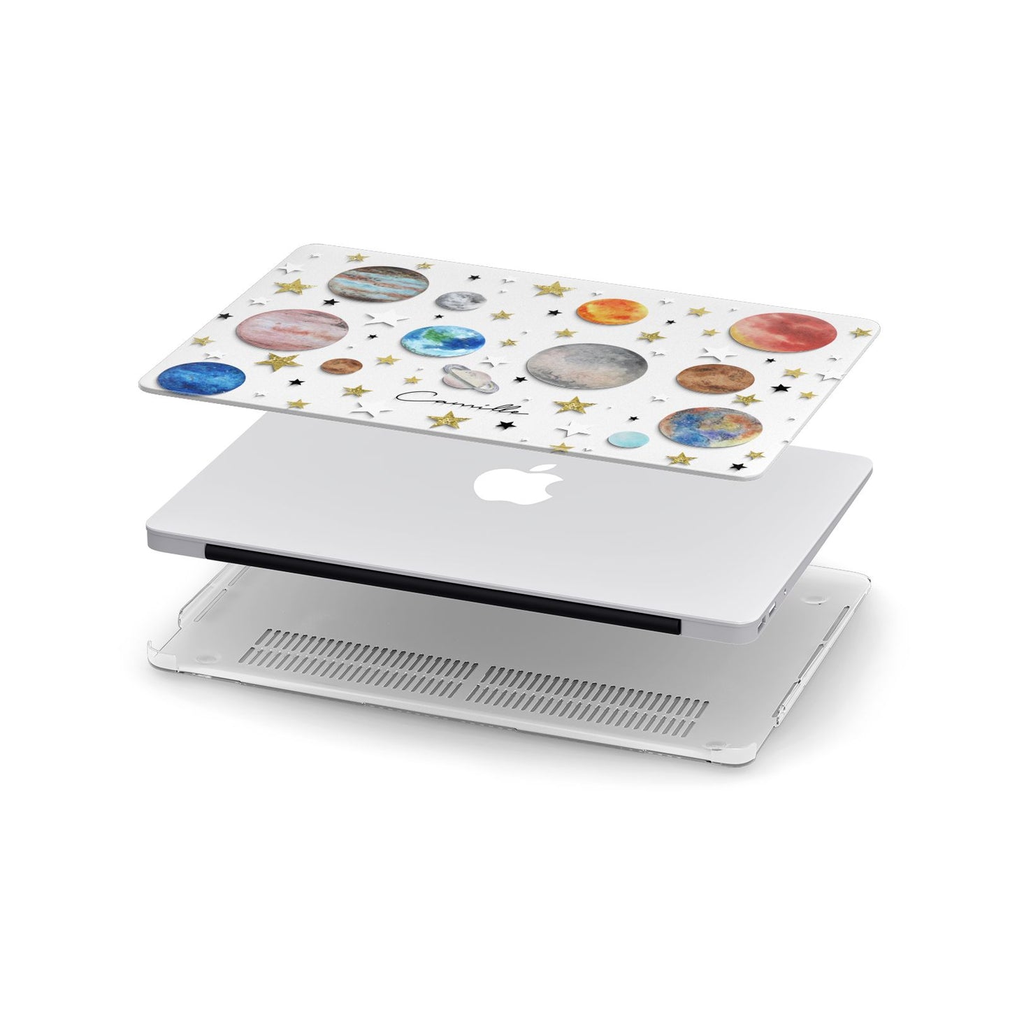 Personalised Solar System Apple MacBook Case in Detail