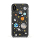 Personalised Solar System Apple iPhone Xs Impact Case Black Edge on Black Phone