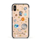 Personalised Solar System Apple iPhone Xs Impact Case Black Edge on Gold Phone