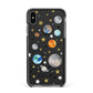 Personalised Solar System Apple iPhone Xs Max Impact Case Black Edge on Black Phone