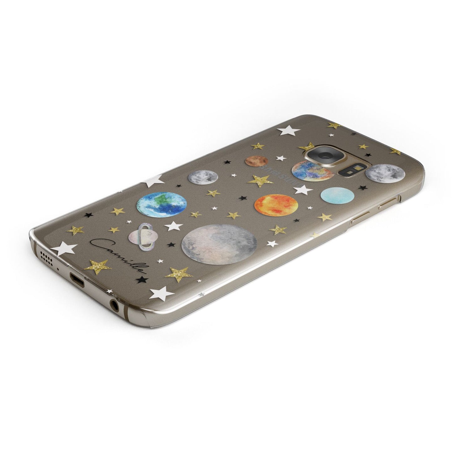 Personalised Solar System Protective Samsung Galaxy Case Angled Image