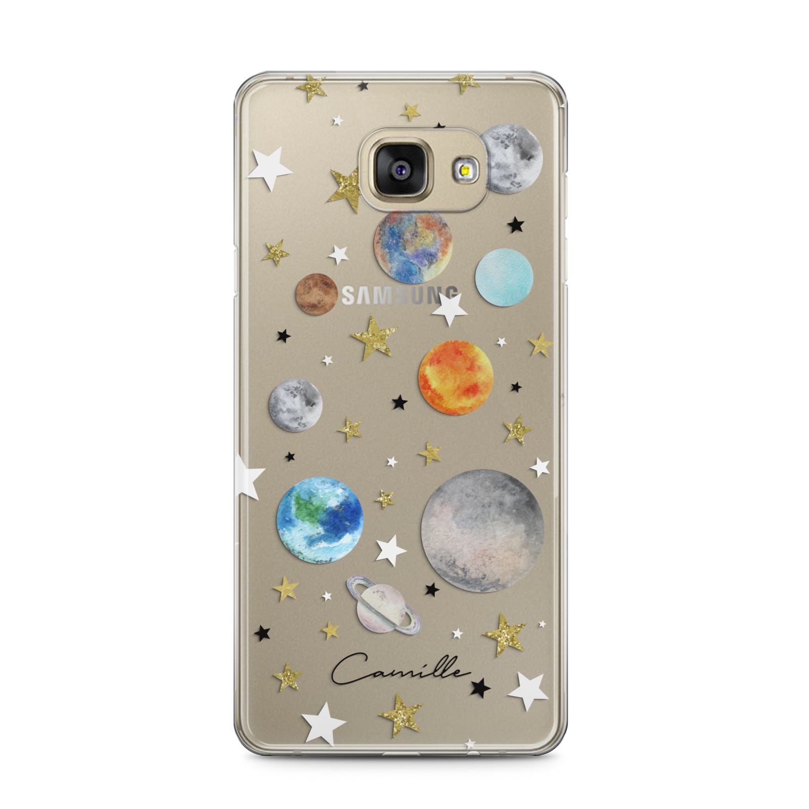 Personalised Solar System Samsung Galaxy A5 2016 Case on gold phone