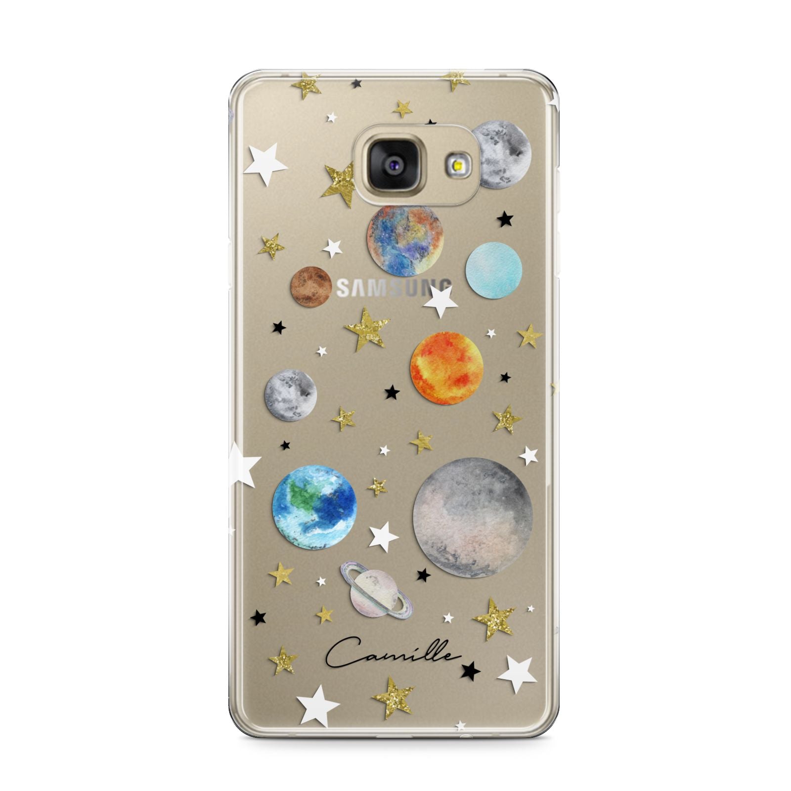 Personalised Solar System Samsung Galaxy A9 2016 Case on gold phone