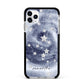 Personalised Space Apple iPhone 11 Pro Max in Silver with Black Impact Case